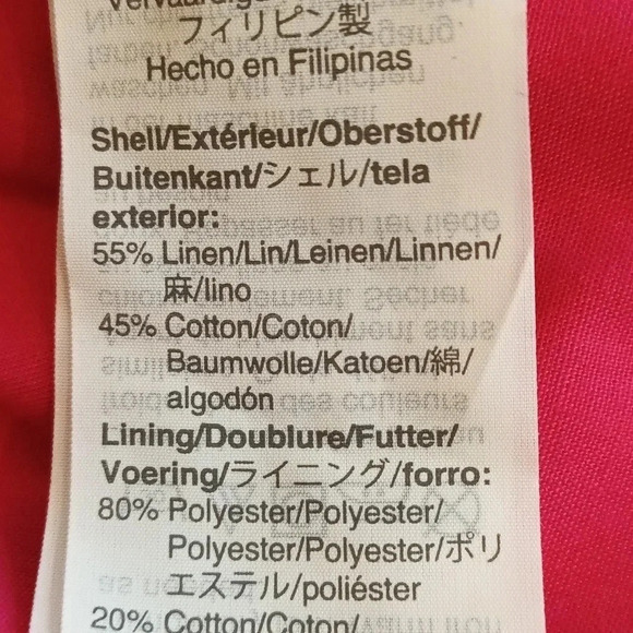 J. Crew Linen Cotten lined pink pull on skirt scalloped hem elastic waist 4 - Picture 7 of 8